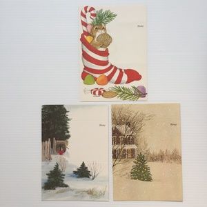 17 Vtg Unused Christmas Holiday Fold Over Cards